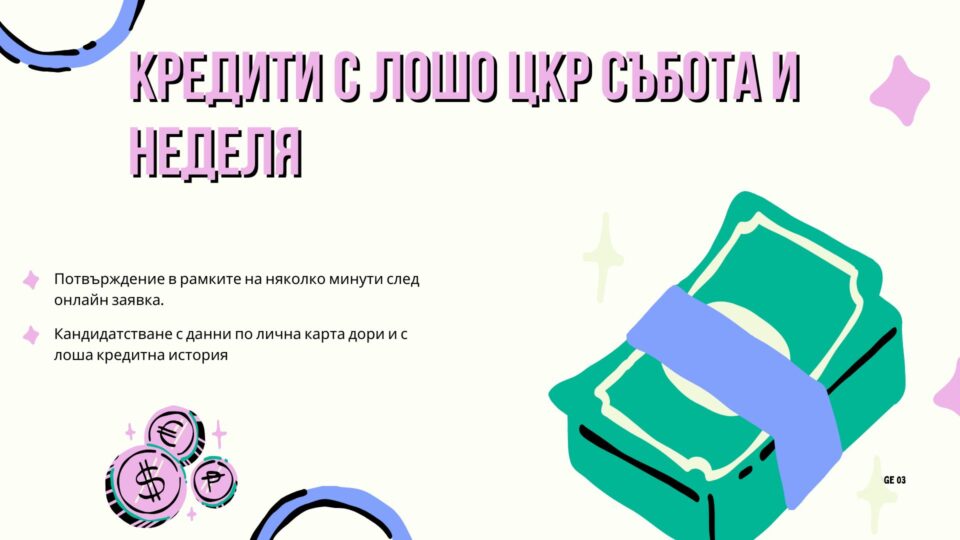 Кредити с лошо ЦКР събота и неделя